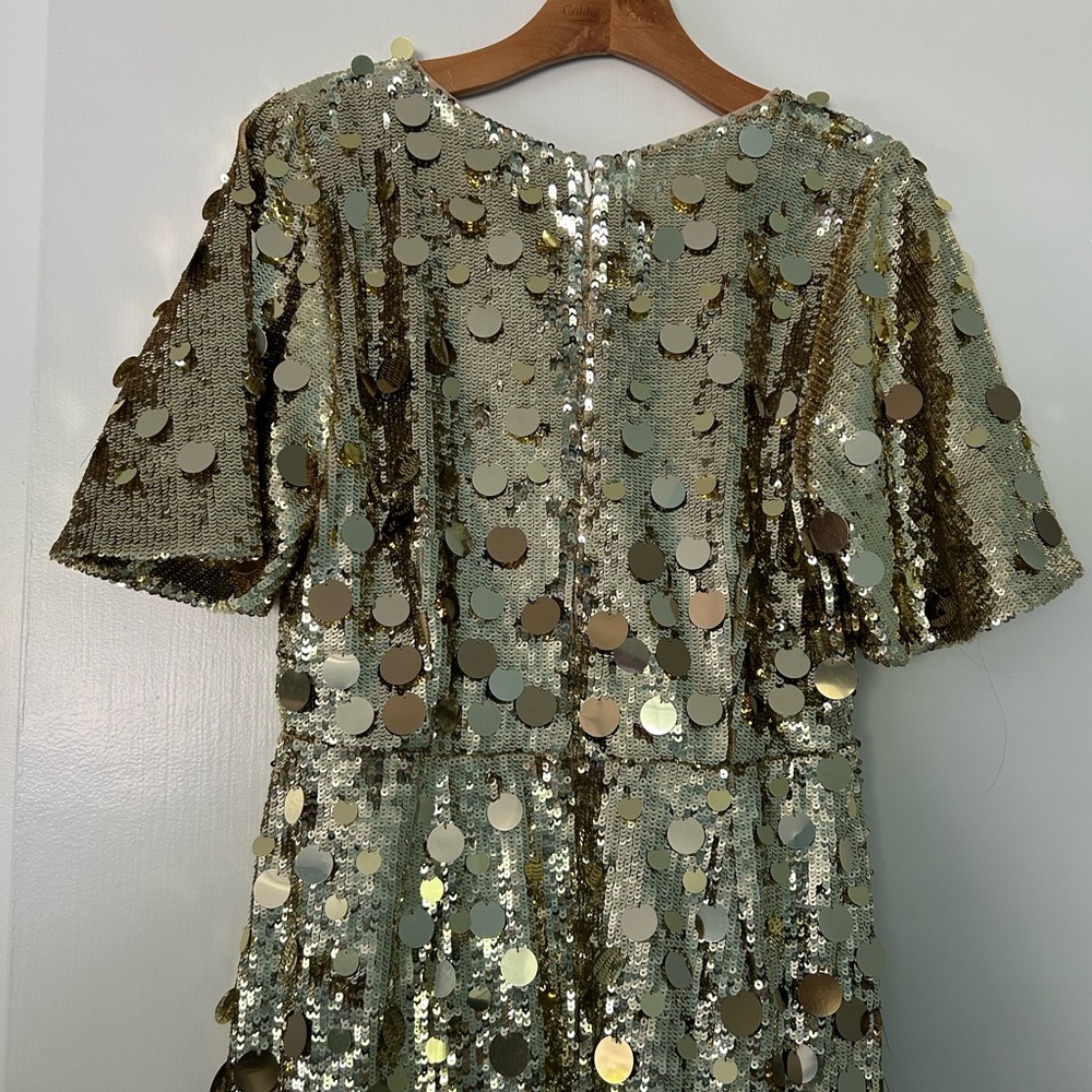 NWOT Boston Proper Size 8 Gold Sequin Women's Dress - Picture 8 of 9